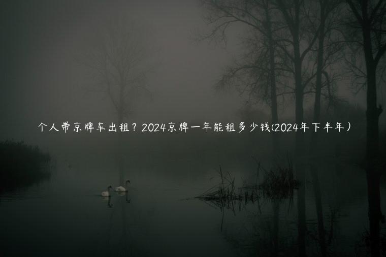 个人带京牌车出租？2024京牌一年能租多少钱(2024年下半年）