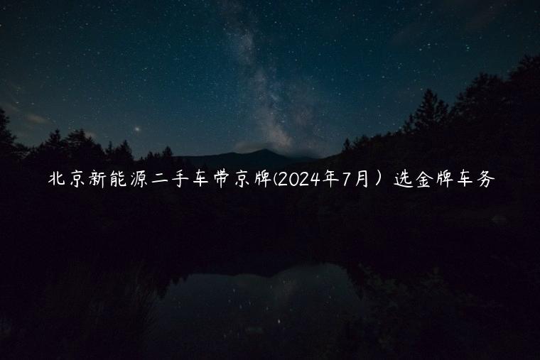 北京新能源二手车带京牌(2024年7月）选金牌车务