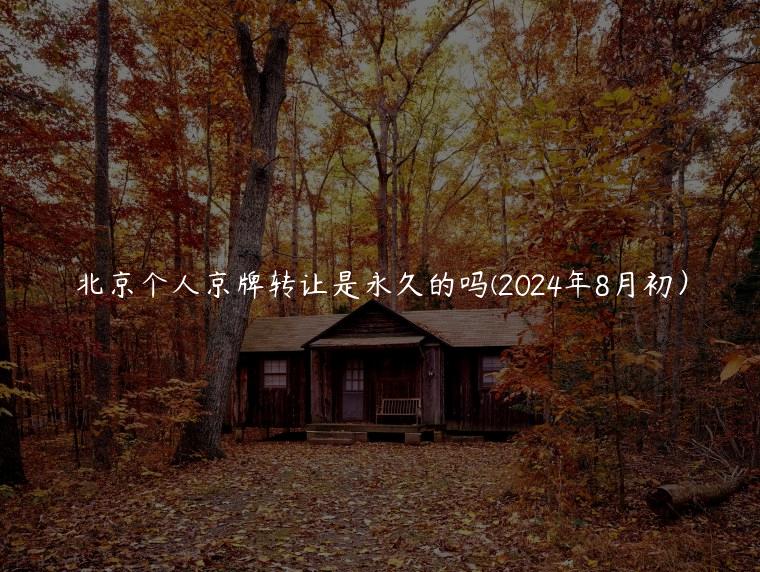 北京个人京牌转让是永久的吗(2024年8月初）
