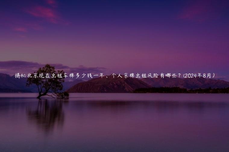 揭秘北京现在出租车牌多少钱一年、个人京牌出租风险有哪些？(2024年8月）
