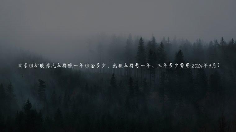 北京租新能源汽车牌照一年租金多少、出租车牌号一年、三年多少费用(2024年9月）