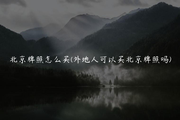 北京牌照怎么买(外地人可以买北京牌照吗)