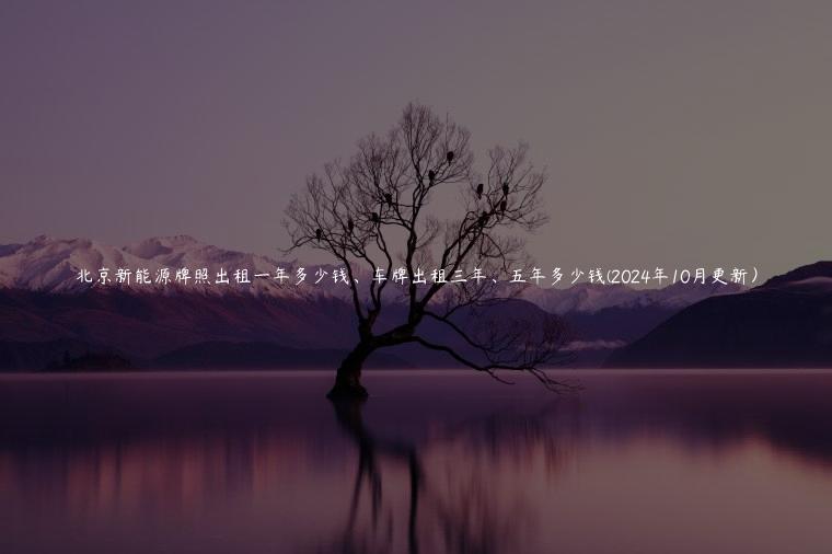北京新能源牌照出租一年多少钱、车牌出租三年、五年多少钱(2024年10月更新）