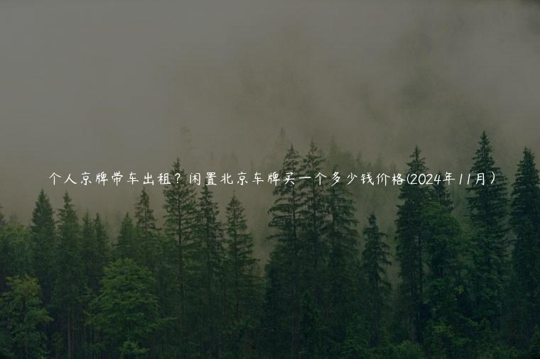 个人京牌带车出租？闲置北京车牌买一个多少钱价格(2024年11月）