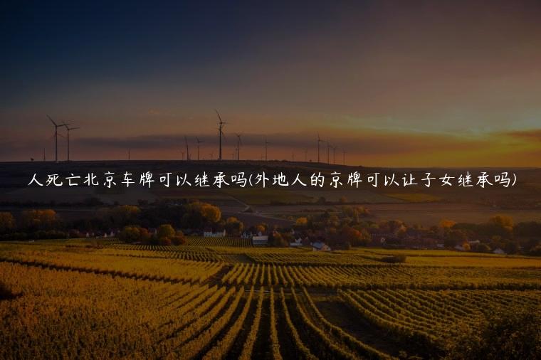 人死亡北京车牌可以继承吗(外地人的京牌可以让子女继承吗)