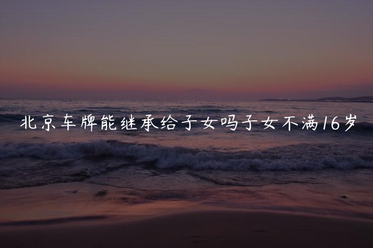 北京车牌能继承给子女吗子女不满16岁