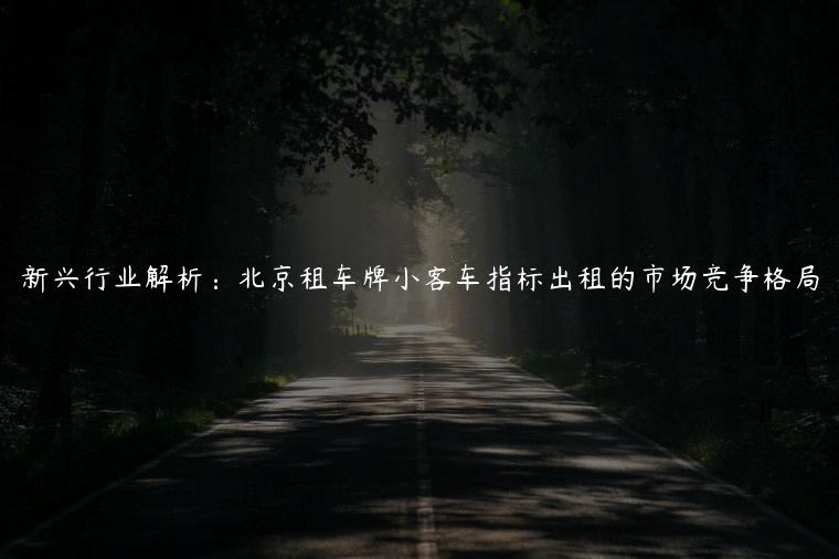 新兴行业解析：北京租车牌小客车指标出租的市场竞争格局