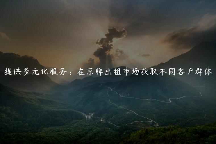 提供多元化服务：在京牌出租市场获取不同客户群体