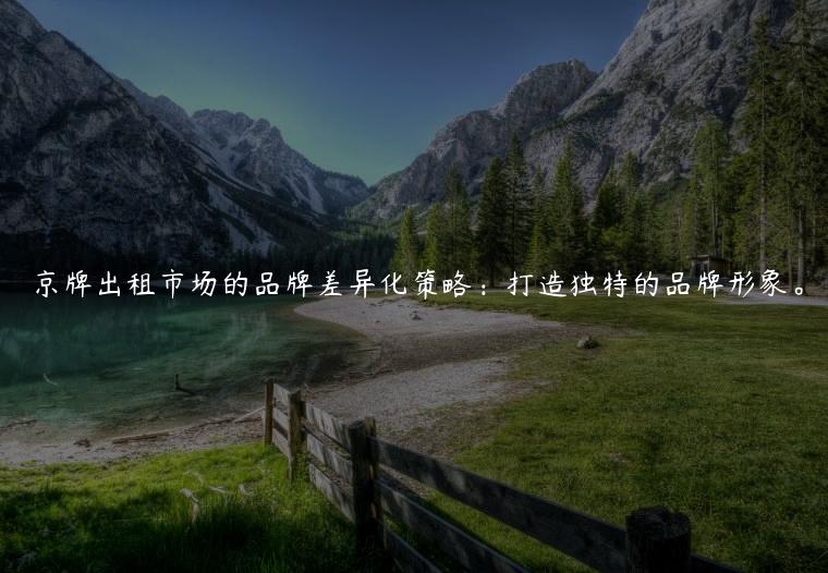 京牌出租市场的品牌差异化策略：打造独特的品牌形象。