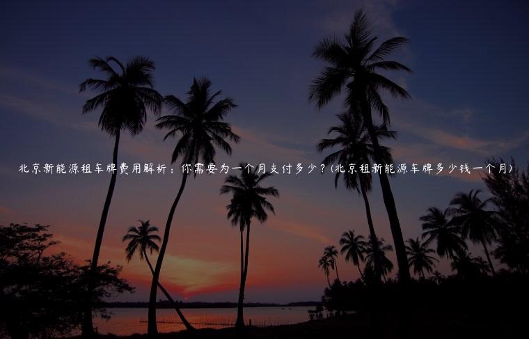 北京新能源租车牌费用解析：你需要为一个月支付多少？(北京租新能源车牌多少钱一个月)