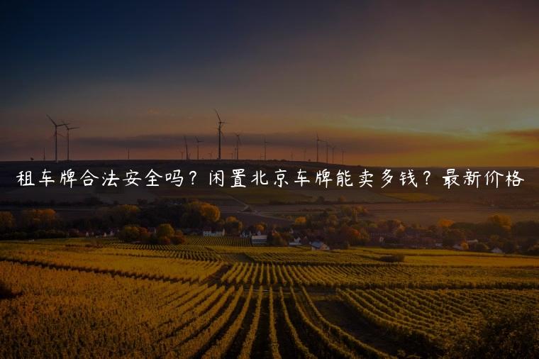 租车牌合法安全吗？闲置北京车牌能卖多钱？最新价格