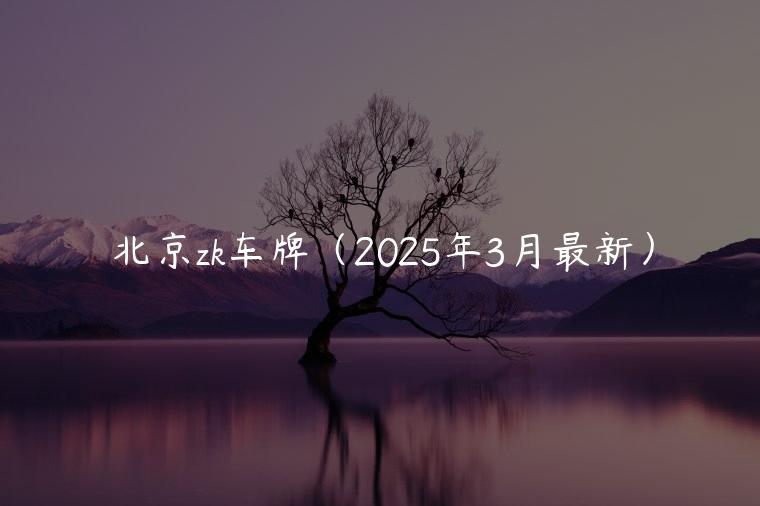 北京zk车牌（2025年3月最新）