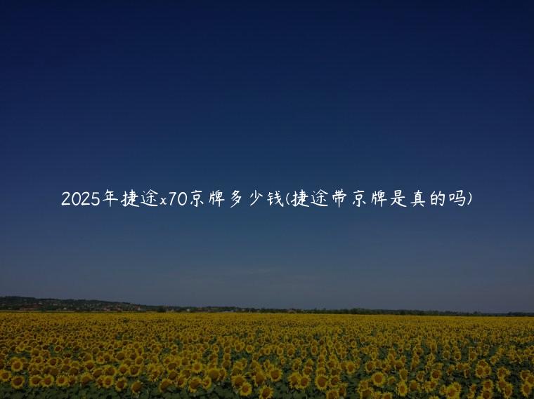 2025年捷途x70京牌多少钱(捷途带京牌是真的吗)