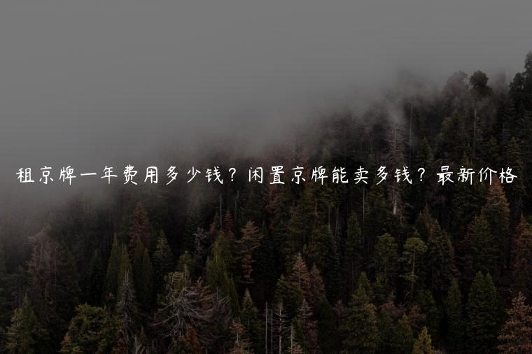 租京牌一年费用多少钱？闲置京牌能卖多钱？最新价格