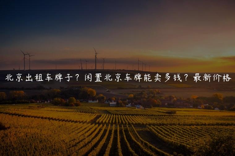 北京出租车牌子？闲置北京车牌能卖多钱？最新价格