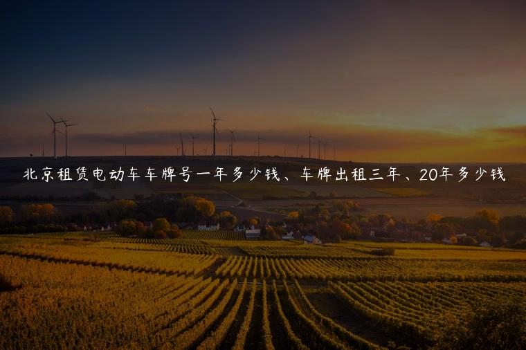 北京租赁电动车车牌号一年多少钱、车牌出租三年、20年多少钱