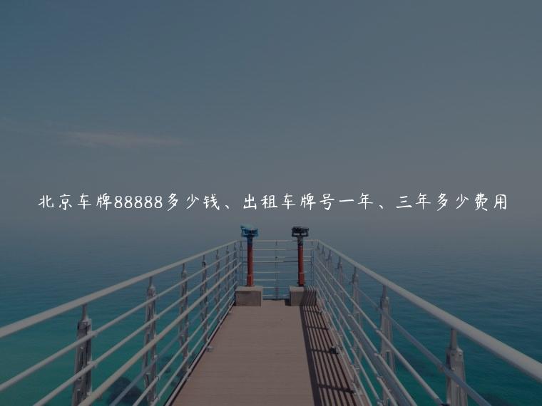 北京车牌88888多少钱、出租车牌号一年、三年多少费用