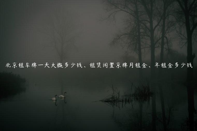 北京租车牌一天大概多少钱、租赁闲置京牌月租金、年租金多少钱