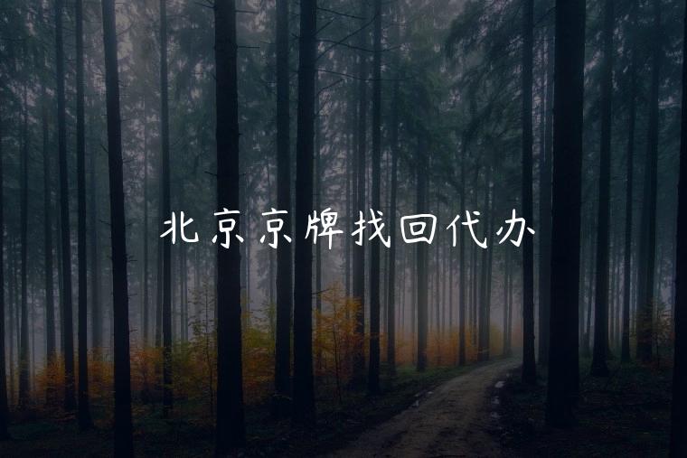 北京京牌找回代办