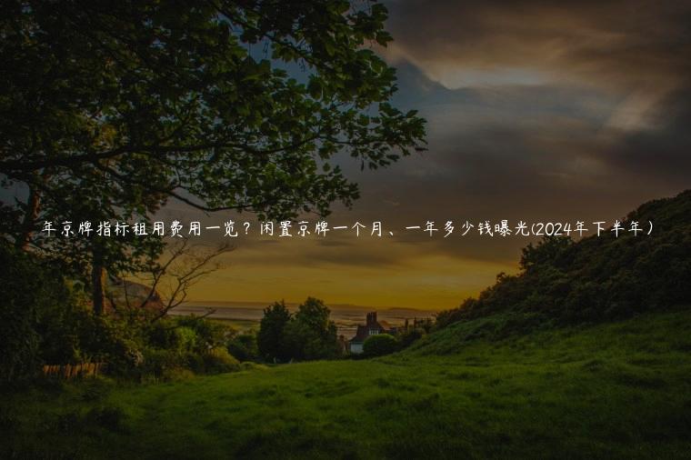 年京牌指标租用费用一览？闲置京牌一个月、一年多少钱曝光(2024年下半年）