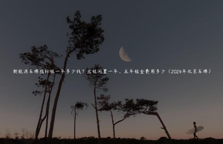 新能源车牌指标租一年多少钱？出租闲置一年、五年租金费用多少（2024年北京车牌）