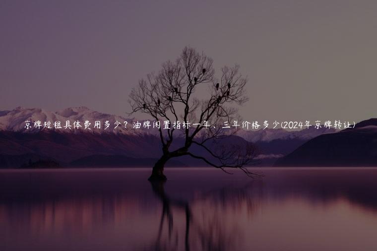 京牌短租具体费用多少？油牌闲置指标一年、三年价格多少(2024年京牌转让)