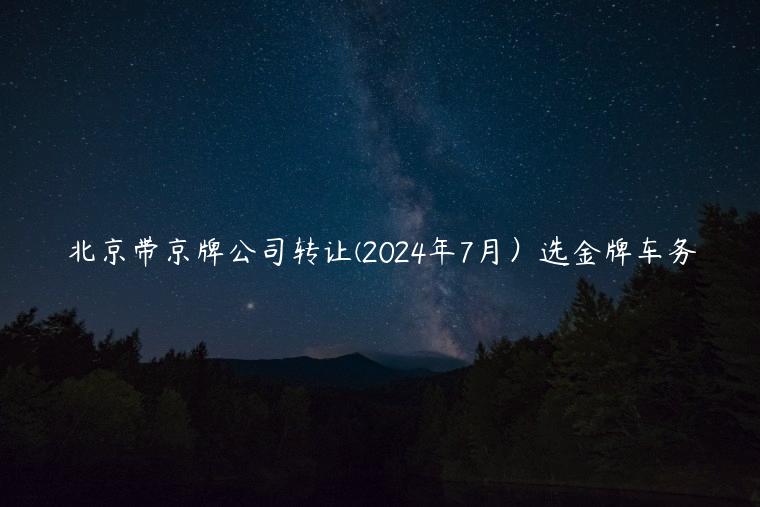 北京带京牌公司转让(2024年7月）选金牌车务