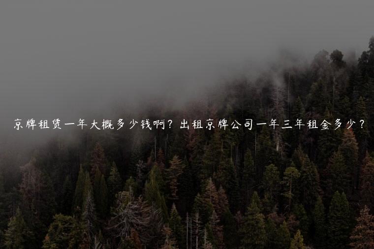 京牌租赁一年大概多少钱啊？出租京牌公司一年三年租金多少？