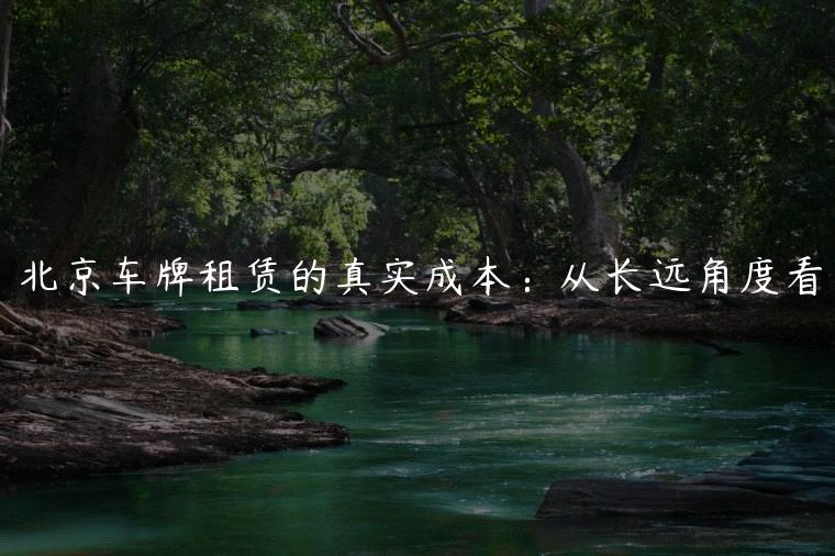 北京车牌租赁的真实成本：从长远角度看