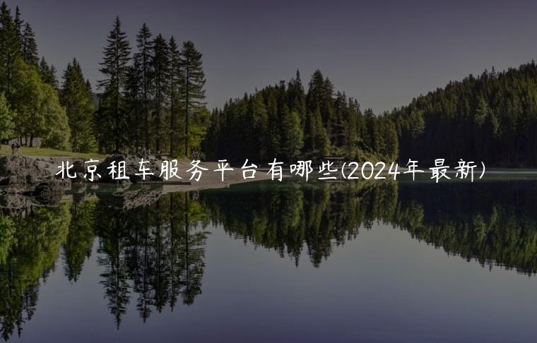 北京租车服务平台有哪些(2024年最新)