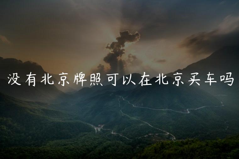 没有北京牌照可以在北京买车吗
