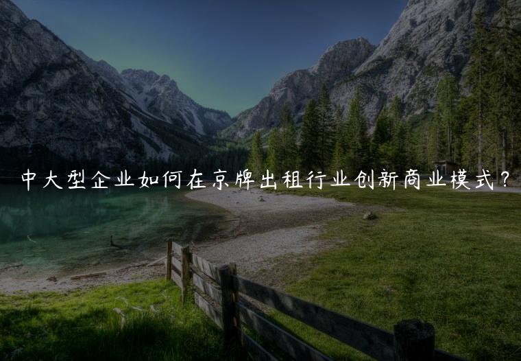 中大型企业如何在京牌出租行业创新商业模式？