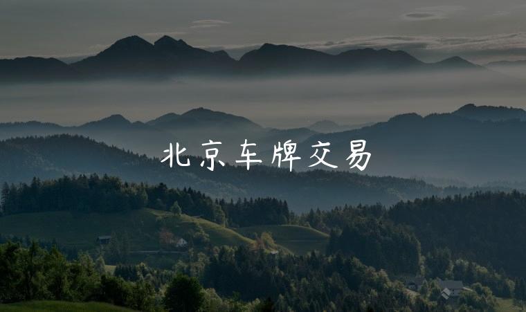 北京车牌交易