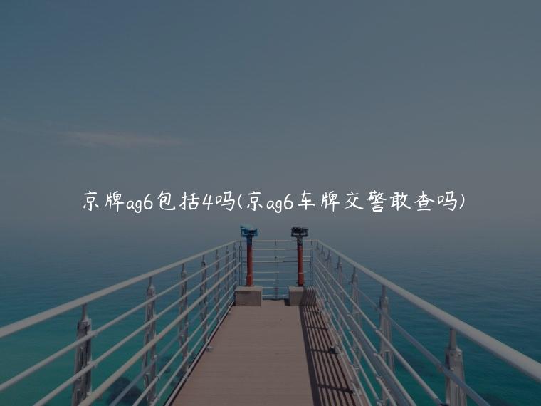 京牌ag6包括4吗(京ag6车牌交警敢查吗)