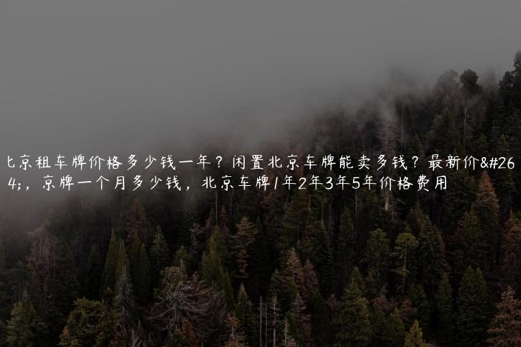 北京租车牌价格多少钱一年？闲置北京车牌能卖多钱？最新价格，京牌一个月多少钱，北京车牌1年2年3年5年价格费用