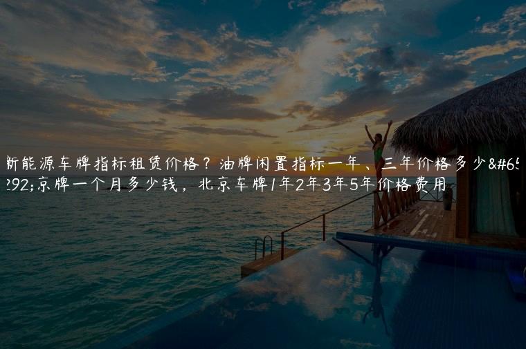 新能源车牌指标租赁价格？油牌闲置指标一年、三年价格多少，京牌一个月多少钱，北京车牌1年2年3年5年价格费用