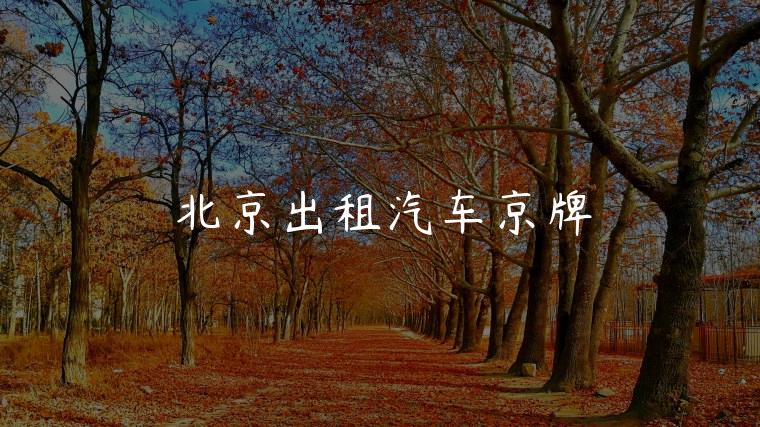 北京出租汽车京牌
