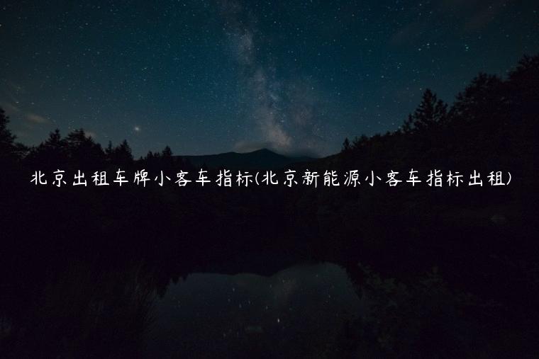 北京出租车牌小客车指标(北京新能源小客车指标出租)