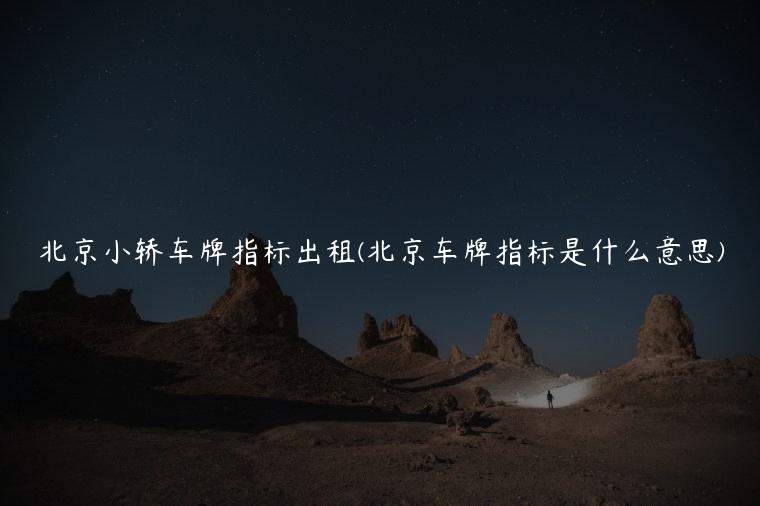 北京小轿车牌指标出租(北京车牌指标是什么意思)