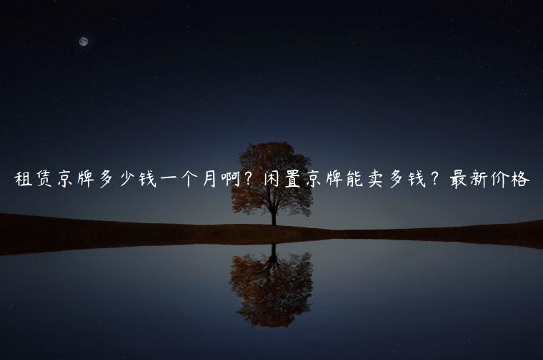租赁京牌多少钱一个月啊？闲置京牌能卖多钱？最新价格
