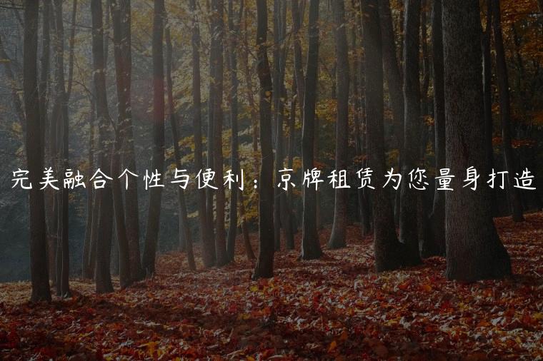 完美融合个性与便利：京牌租赁为您量身打造